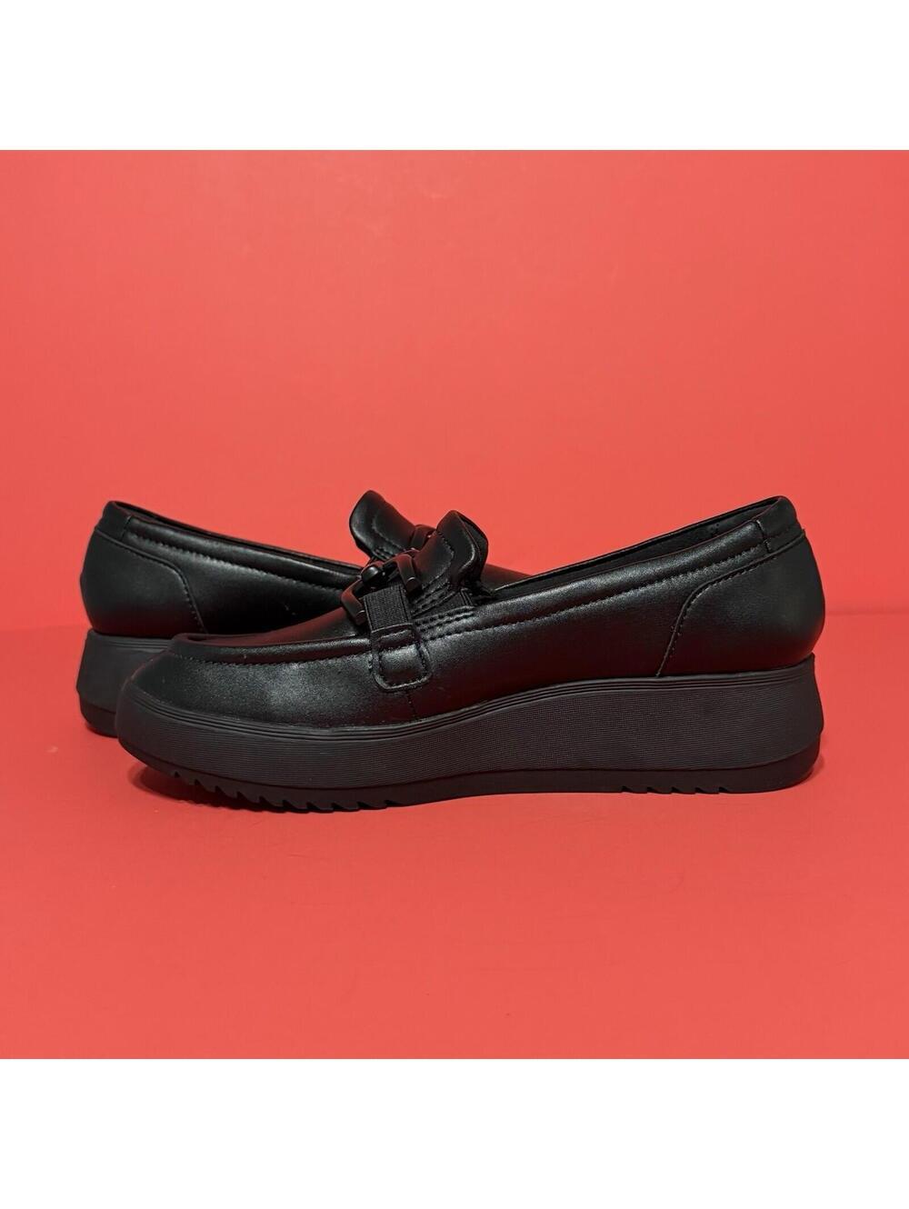 Clark’s Collection Zylah May Black leather Loafer Jacket Ultimate Comfort Women - Picture 2 of 9